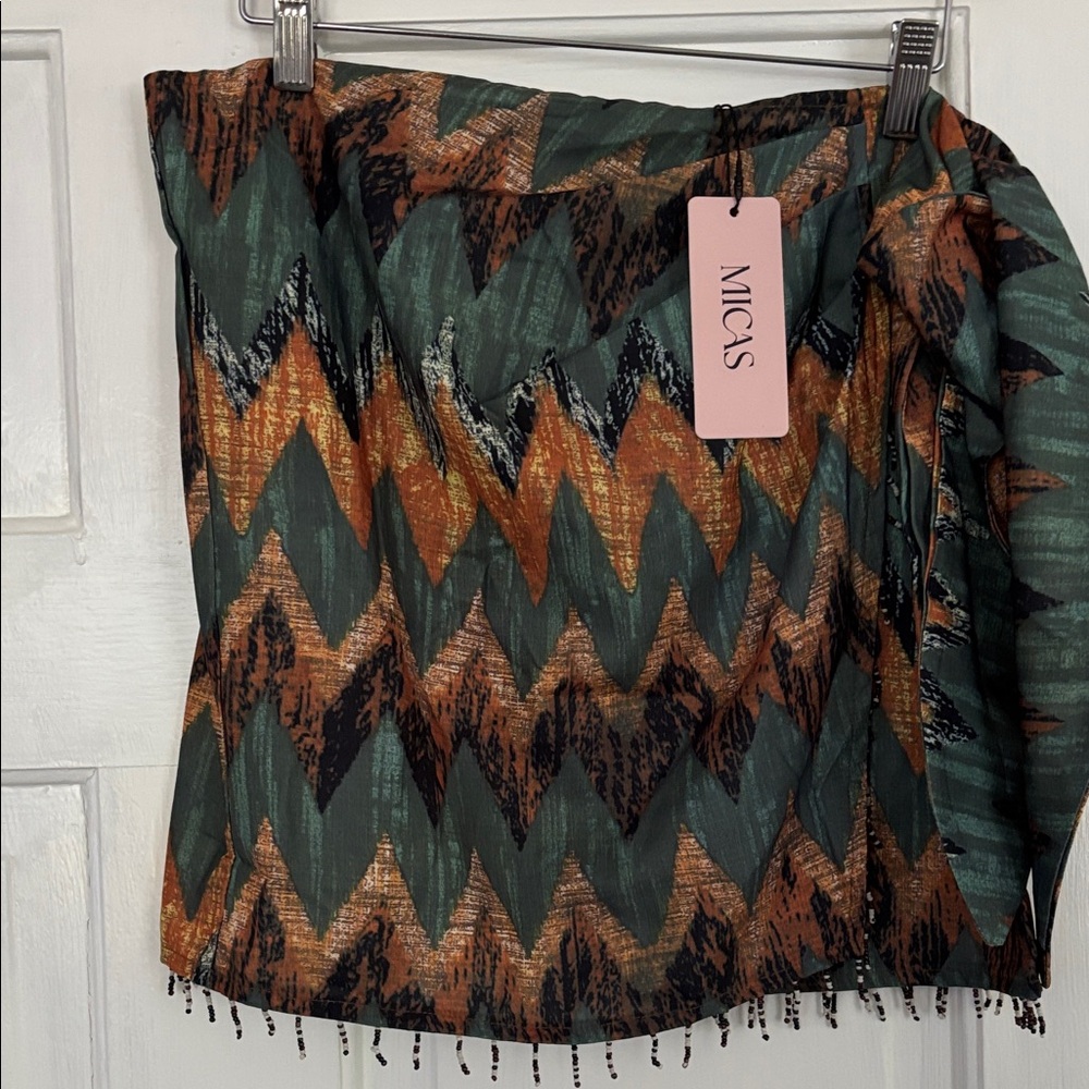 Micas Multicolor Chevron Wrap Skirt Size medium